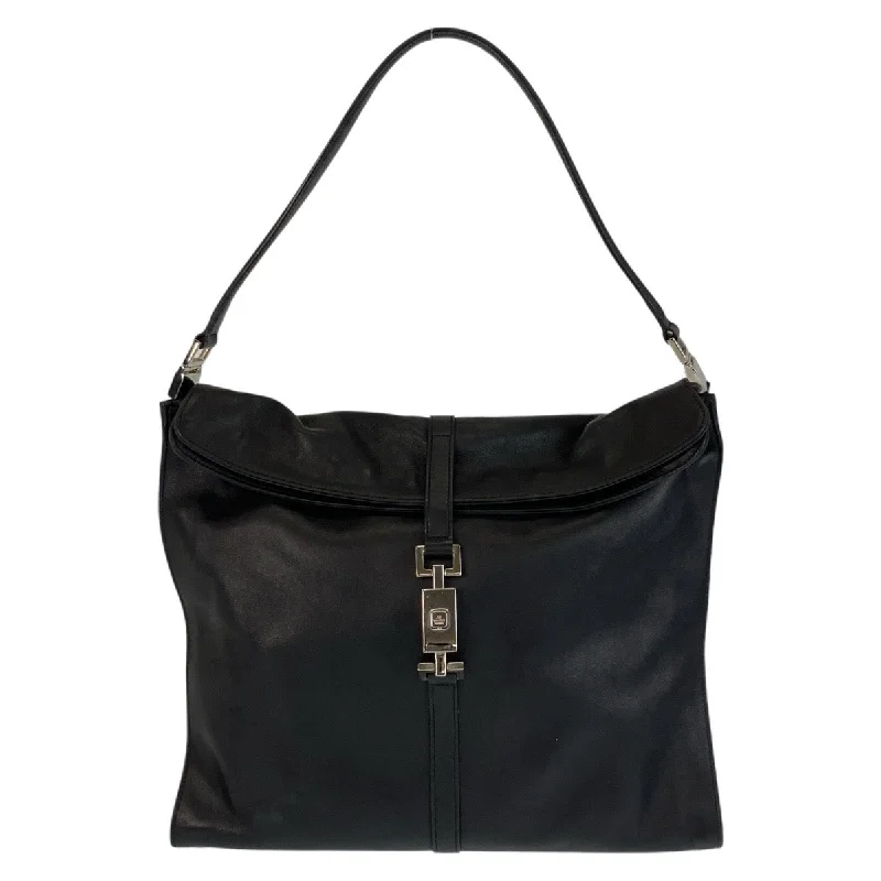Trendy Pulse Gucci Jackie Leather Shoulder Bag Black
