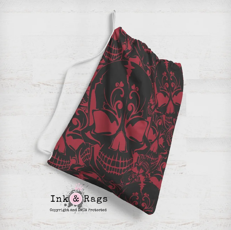 Tsa-Approved Bags For Hassle-Free Airport Security Red and Black Collage Skull Sacks