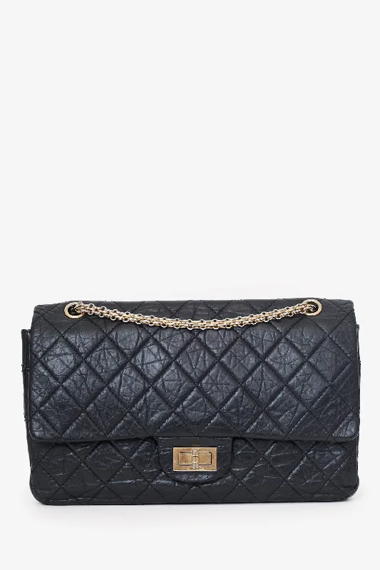 Urban Style Pre-Loved Chanel™ Black Quilted Aged Calfskin Large Reissue 255 Shoulder Bag