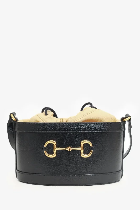 Durable Fashion Picks Gucci Leather 1955 Horsebit Drawstring Bucket Bag