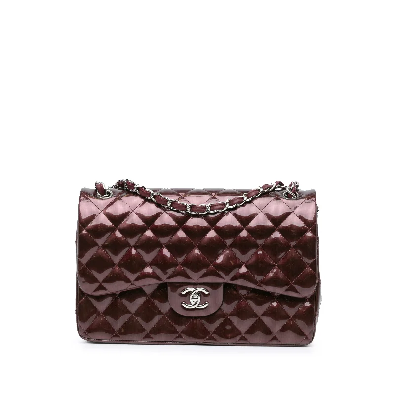 Odor-Resistant And Budget Bags Red Chanel Jumbo Classic Patent Double Flap Shoulder Bag