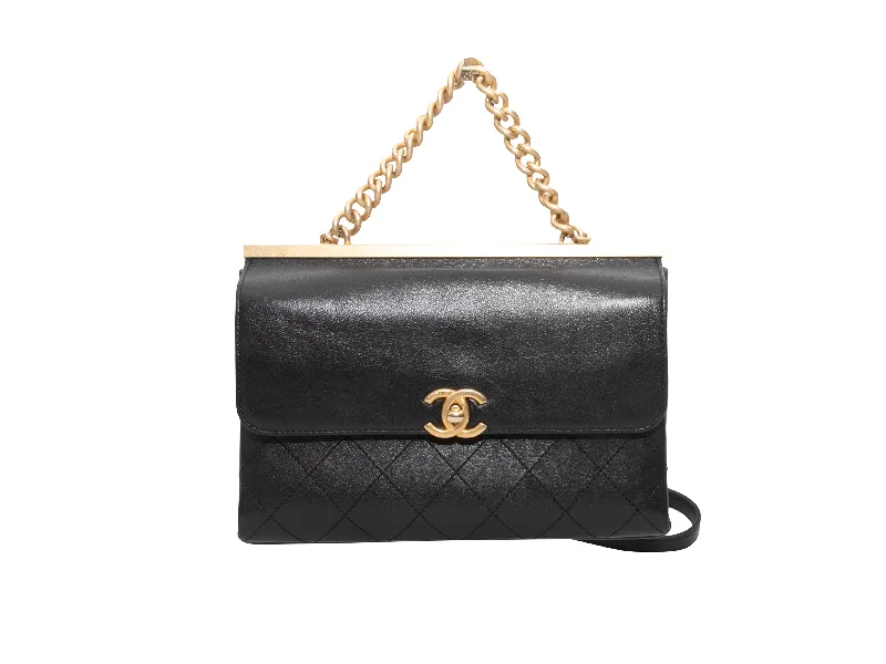 Snag Fabulous Fashion Bargains Black Chanel Small Coco Luxe Flap Bag