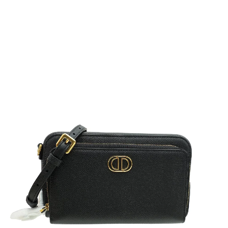 Durable And Fashionable Bags For Daily Use Christian Dior Black Caro Double Pouch Camera Bag