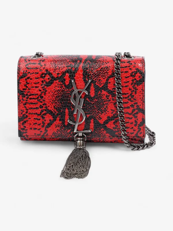 Special Offers Saint Laurent Kate Tassel Red / Black Calfskin Leather Small