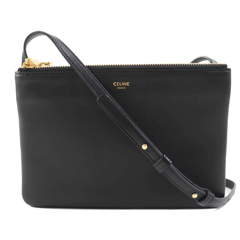 Best Sellers Celine Trio Leather Shoulder Bag Black