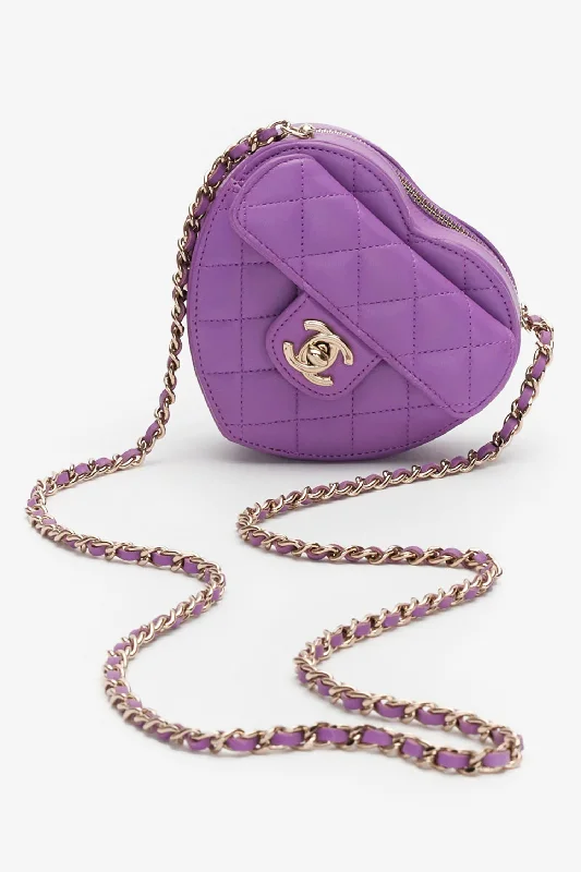 Cyber Monday Discounts On Bags Pre-Loved Chanel™ Purple Lambskin Mini Heart Bag