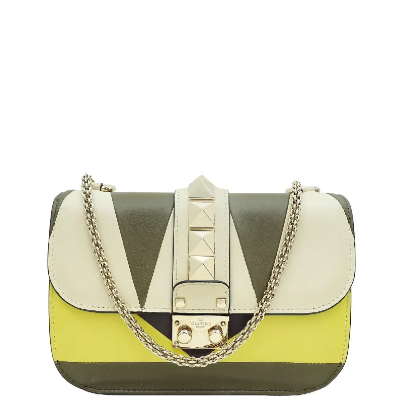 Bag Deals Valentino Multicolor Colorblock Rockstud Glam Lock Bag
