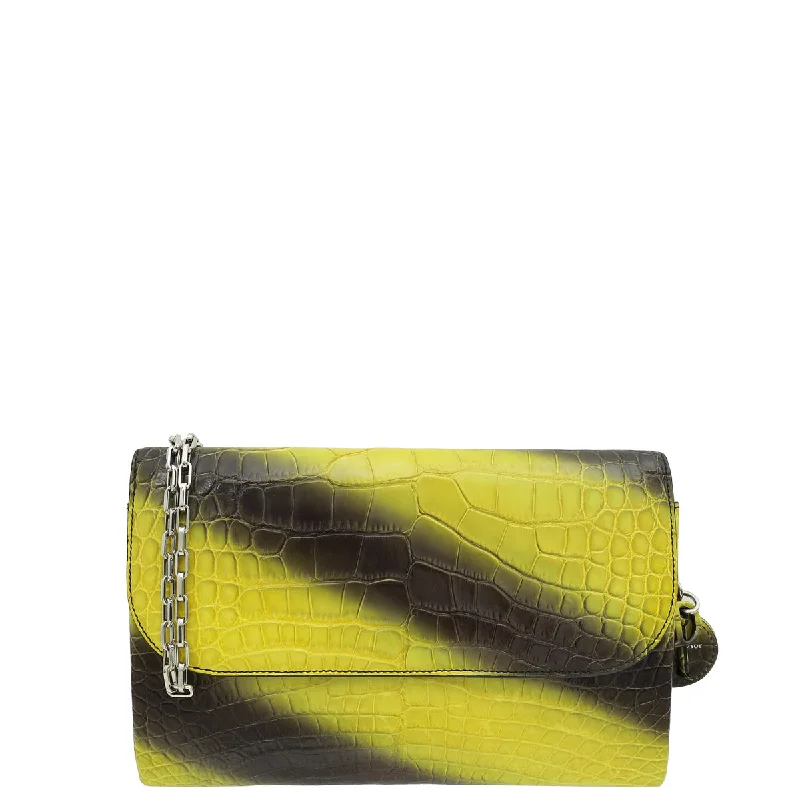 Designer Bags For Luxury Collectors Christian Dior Bicolor Crocodile Flap Chain Clutch