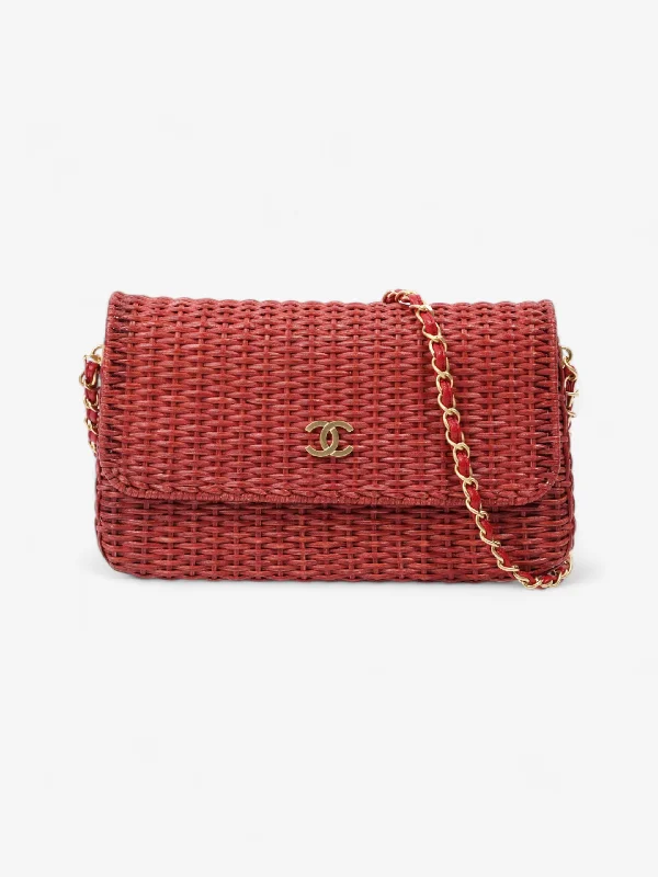 Hot Sale Chanel Classic Flap Red Wicker
