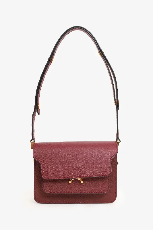 Elegant And On-Sale Evening Bags Marni Red Leather Mini Trunk Shoulder Bag