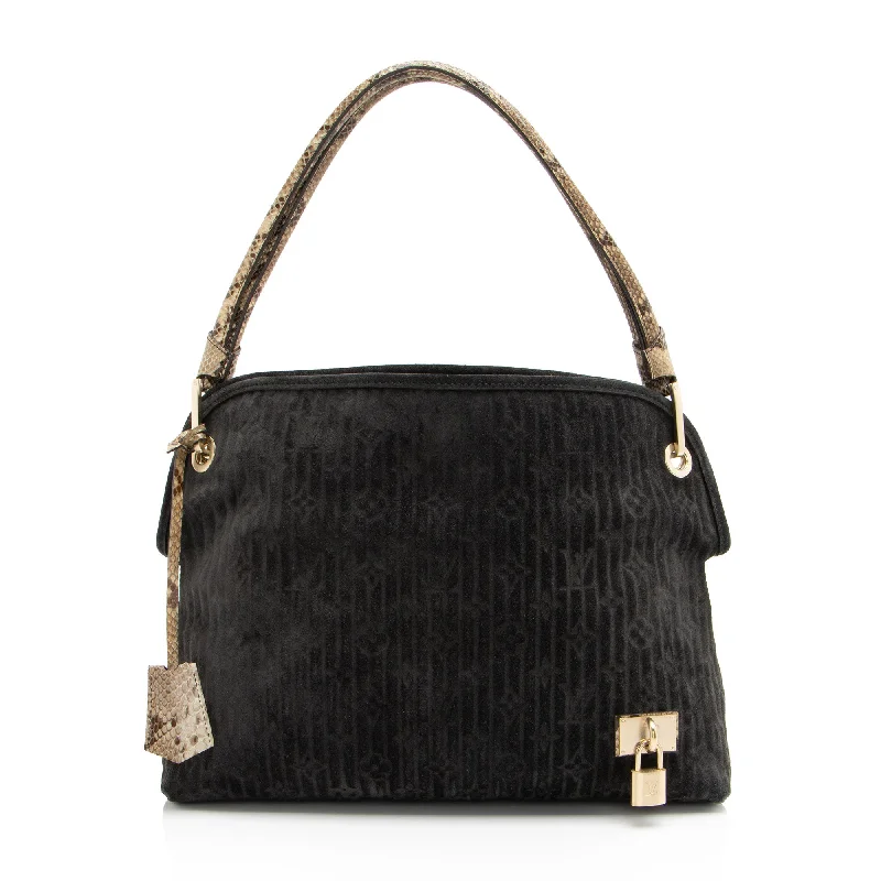 Huge Price Cut Louis Vuitton Monogram Embossed Suede Python Wish Bag (SHF-vzm4Lr)