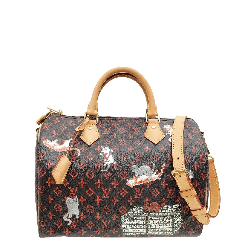 Comfortable Chic Louis Vuitton Multicolor x Grace Coddington Catogram Speedy Bandouliere 30 Bag