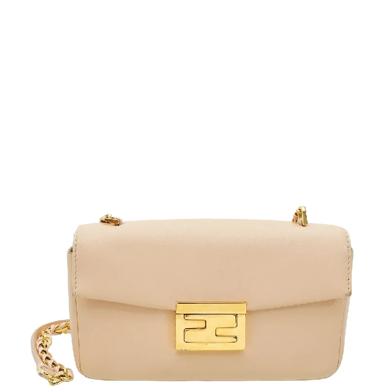 Flash Sale On Premium Bags Fendi Pink Mini Be Baguette Crossbody Bag