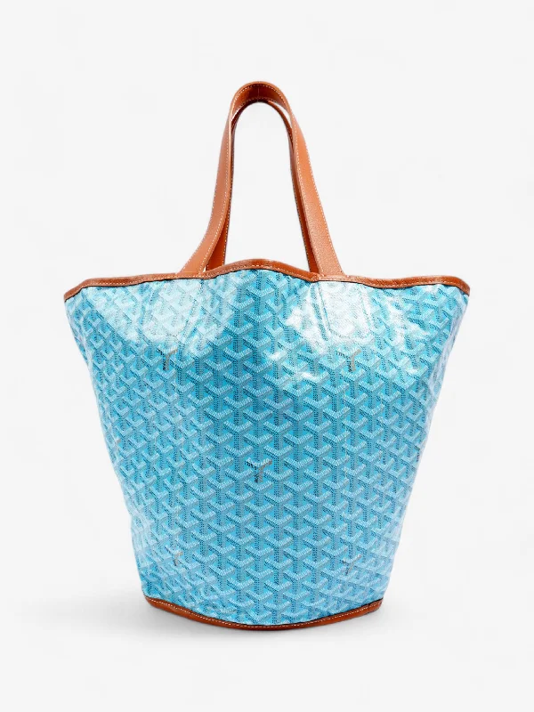 Affordable Bags For College Students On Sale Goyard Belharra Reversible Beach Tote Bag Turquoise  / Natural Canvas