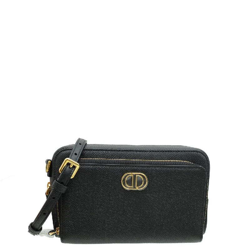 Holiday Gift Bags For Christmas Christian Dior Black Caro Double Pouch