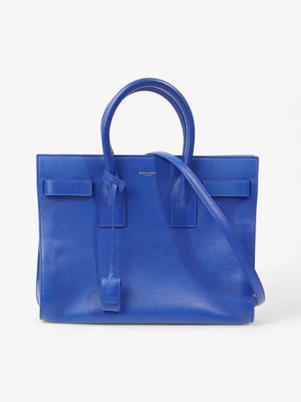 Dive Into Trendy Styles Saint Laurent Sac De Jour Blue Calfskin Leather Small