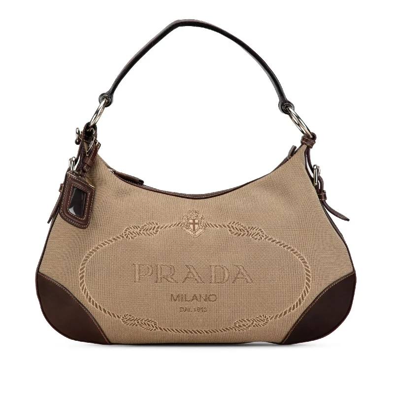Festive Holiday Gift Bags Prada Canapa Logo Shoulder Bag (SHG-OUjj6M)