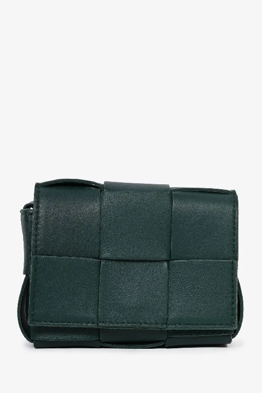 Sale Event, Prices Rock Bottega Veneta Green Leather Mini Cassette Crossbody Bag