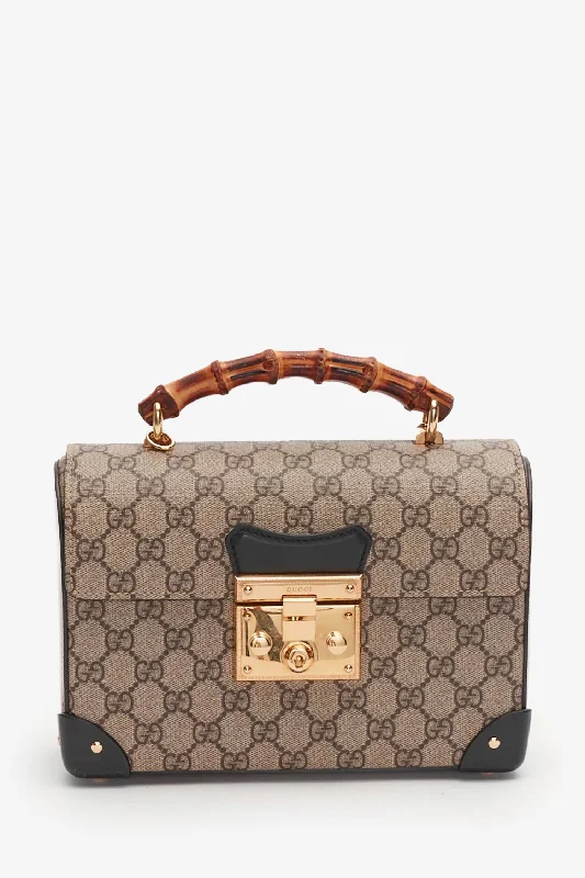 Durable And Cheap Bags Gucci Monogram Bamboo Padlock Top Handle Bag