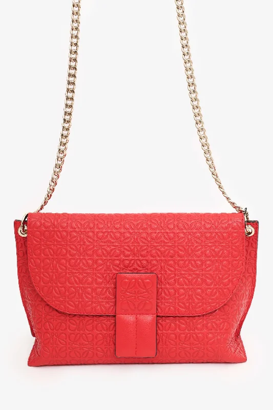 Modern Fashion Sale Loewe Red Leather Avenue Anagram Crossbody Bag