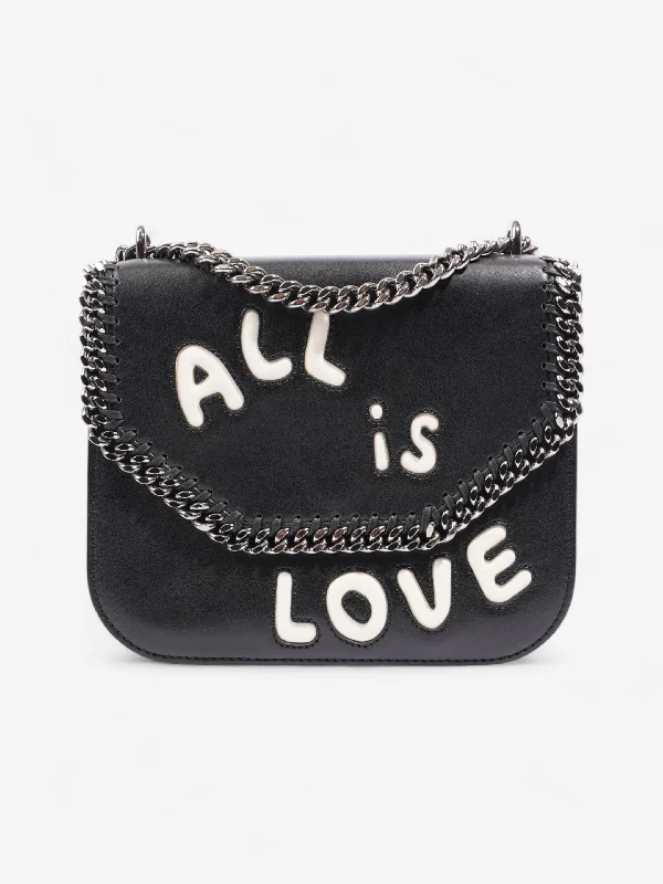 Fashionista Sale Stella McCartney All Is Love Box Bag Black / White Faux Leather