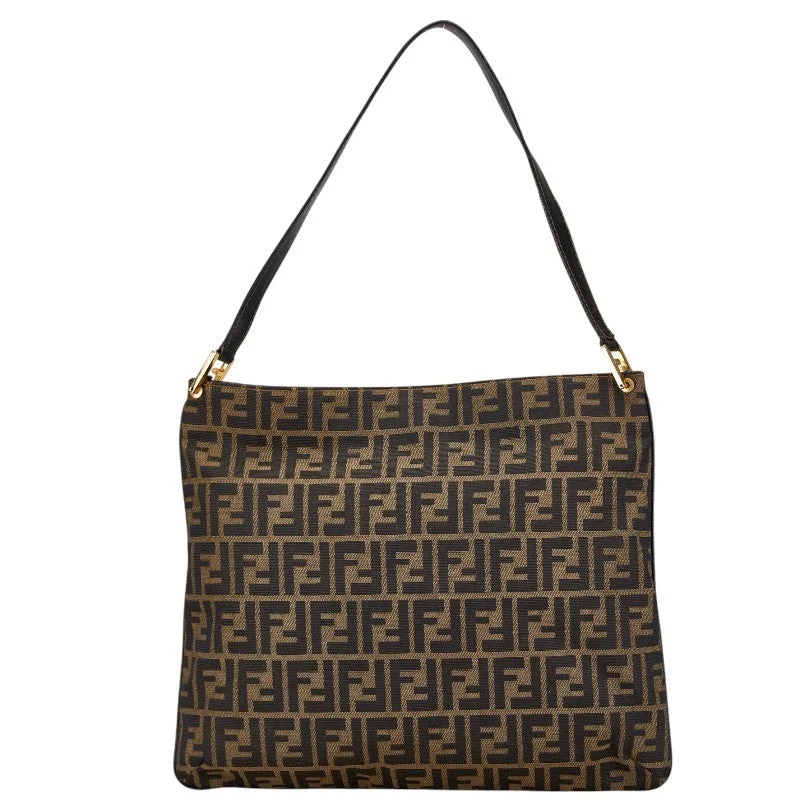Effortless Style, Endless Impact Fendi Zucca Canvas Leather Shoulder Bag