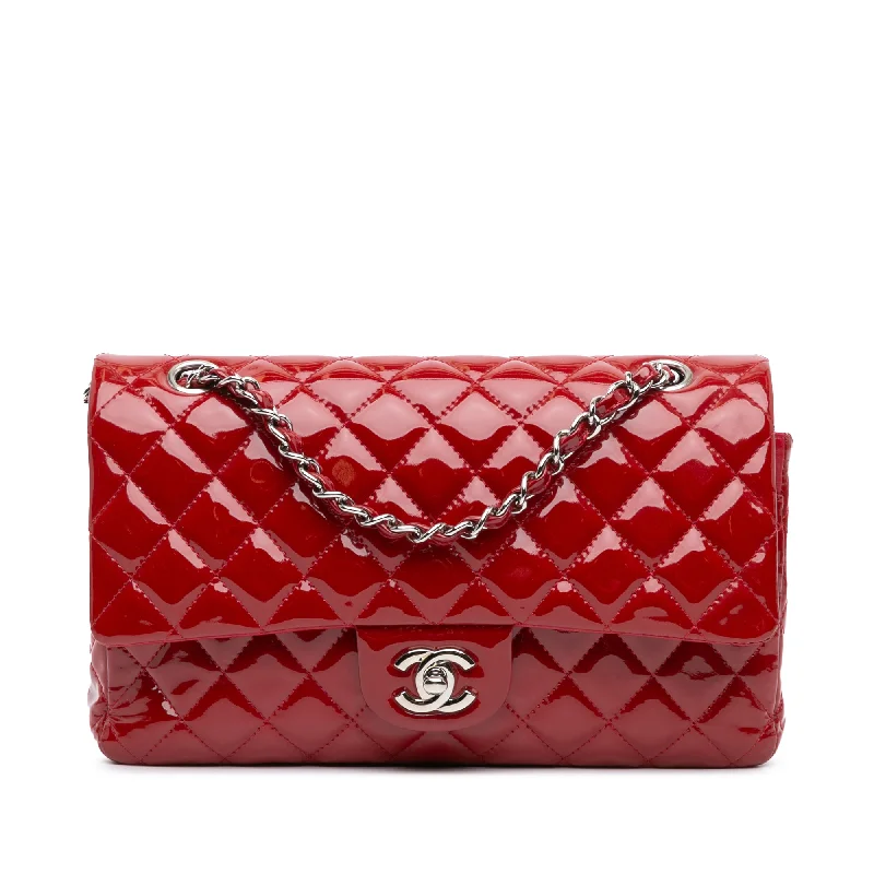Mega Sales Red Chanel Medium Classic Patent Double Flap Shoulder Bag
