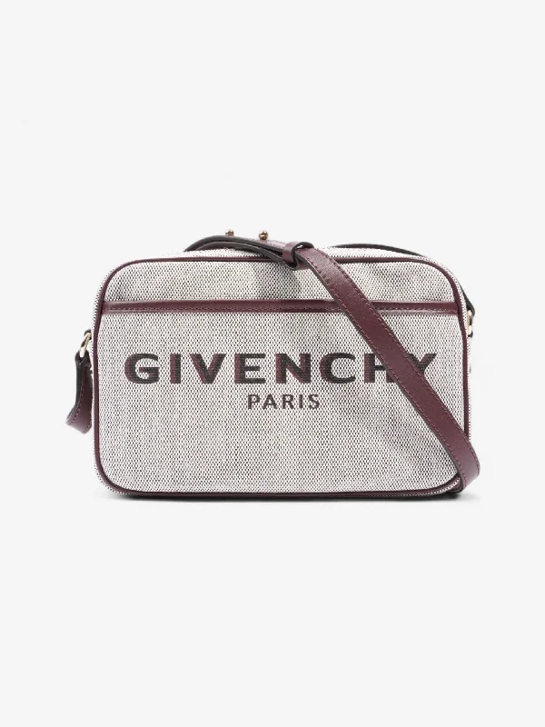 Bag For Luxury Lovers Givenchy Bond Camera Bag Burgundy / Beige Canvas