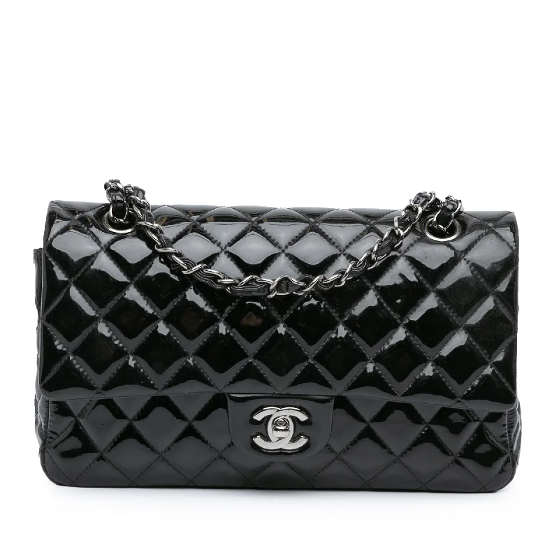 Trendy Women's Wear Collection Black Chanel Medium Classic Patent Double Flap Shoulder Bag
