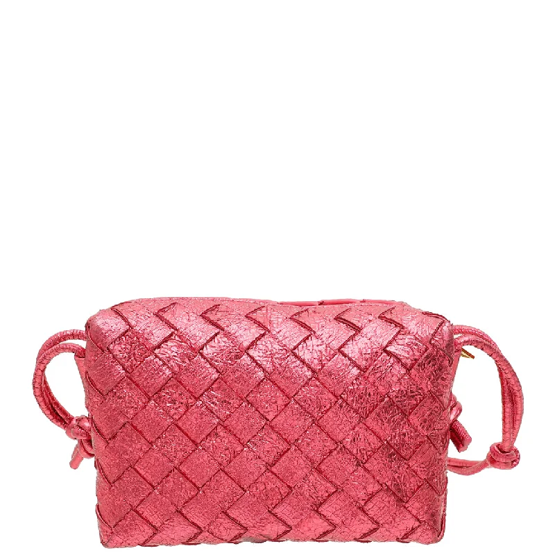 Style Breakthroughs Bottega Veneta Lollipop Intrecciato Craque Metallic Nappa Loop Mini Crossbody Bag