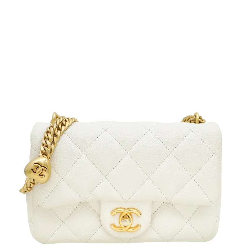 Flash Sale Now Chanel White CC Sweetheart Crush Mini Rectangular Flap Bag