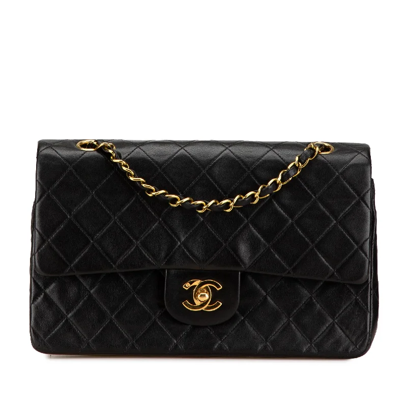 Final Sale Black Chanel Medium Classic Lambskin Double Flap Shoulder Bag