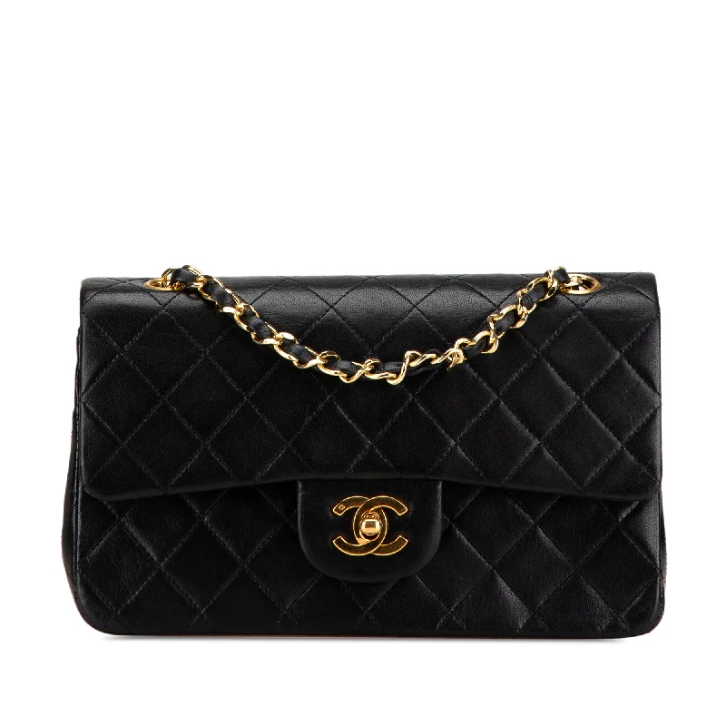 Everyday Elegance Sale Black Chanel Small Classic Lambskin Double Flap Shoulder Bag