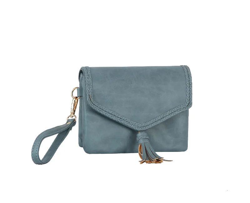 Flash Sale On Premium Bags Tassel front flap triple entry wristlet crossbody