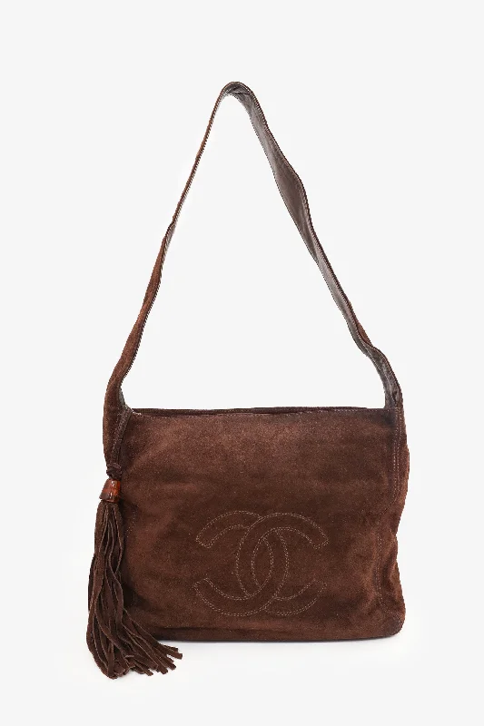 Limited Styles Pre-Loved Chanel™ 1996-97 Brown Suede CC Tassel Shoulder Bag
