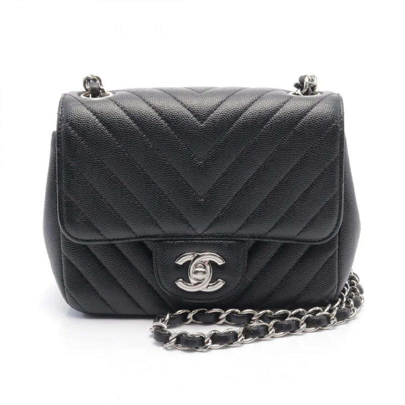 Romantic Fashion Discounts Chanel Mini Flap Bag Chevron Leather Black