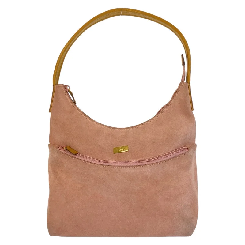 Retro Lovers Gucci Suede Shoulder Bag Pink Gold Hardware