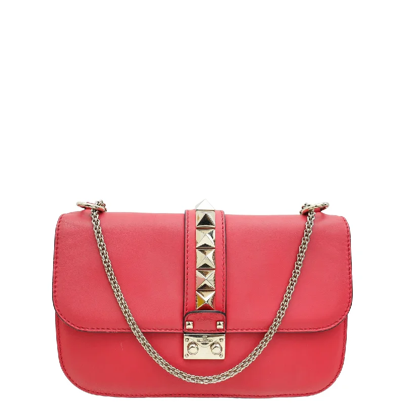 Trend Leading Collection Valentino Red Glam Lock Medium Shoulder Bag