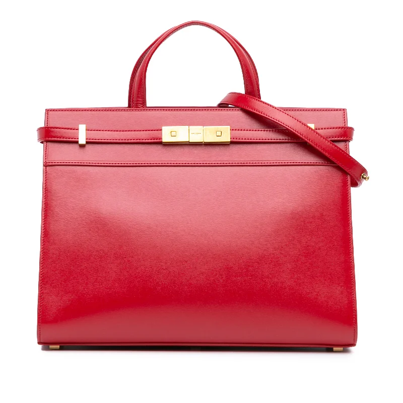 Fashion Deal Red Saint Laurent Small Manhattan Shopper Satchel