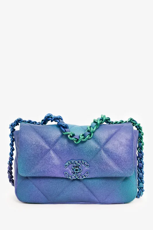 Fashion Deal Pre-Loved Chanel™ 21P Blue/Purple Tie Dye Medium 19 Bag