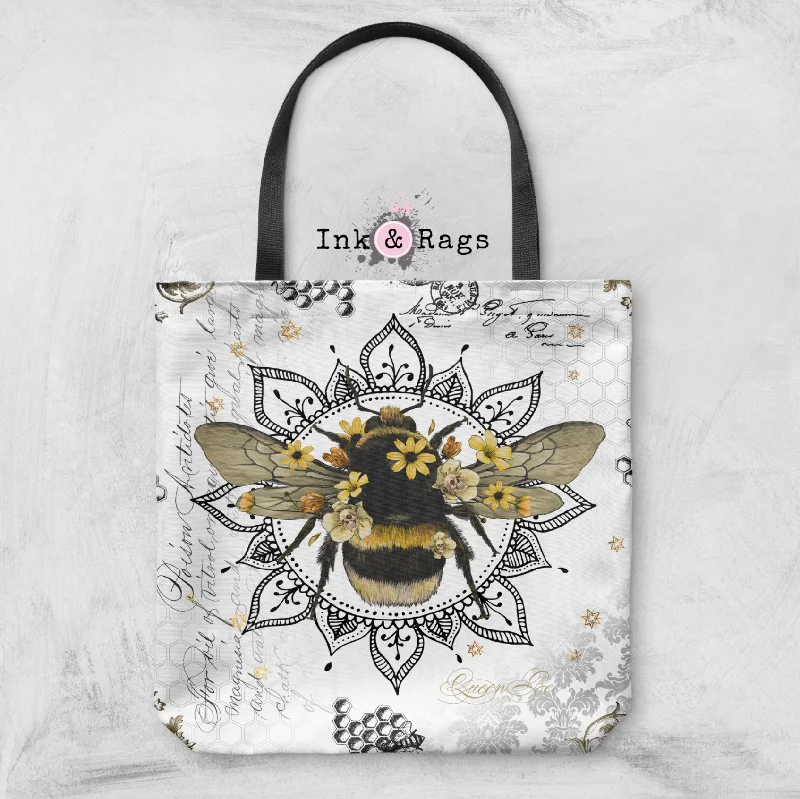 Party Bags For New Year's Eve And Special Occasions Poison Bee Mandala Skull White Casual Tote Party Bags For New Year's Eve And Special Occasions Poison Bee Mandala Skull White Casual Tote