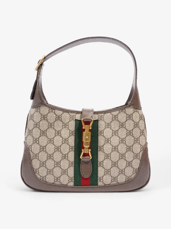 Fresh Fashion Discounts Gucci x Balenciaga Hacker Project Jackie 1961 Beige / Brown Coated Canvas