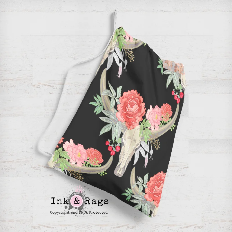 Bags With Discounts Texas Longhorn Flower and Steer Bull Cow Skull Sacks