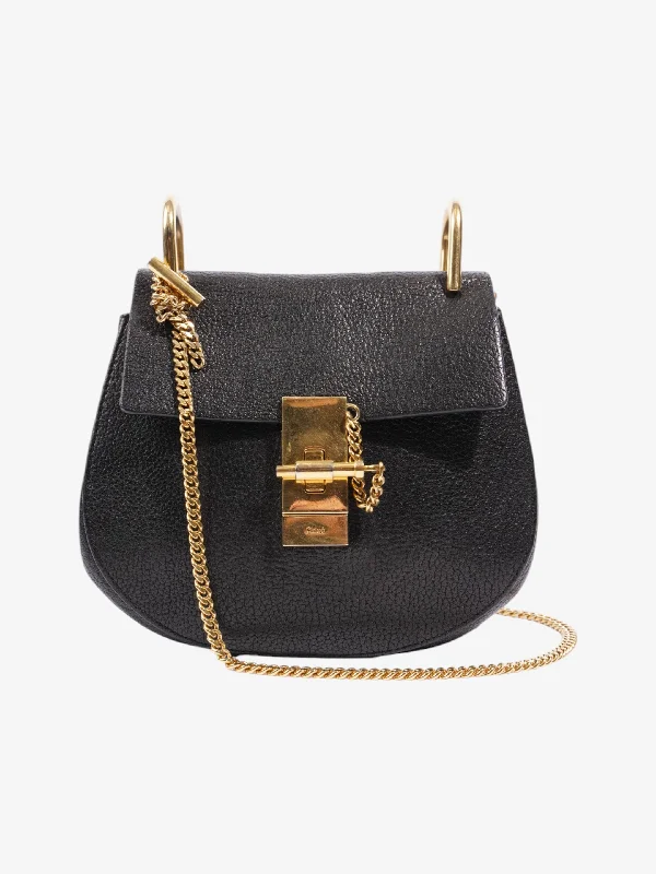 Trendy Bags For Teenage Girls Chloe Drew Black Grained Leather Mini
