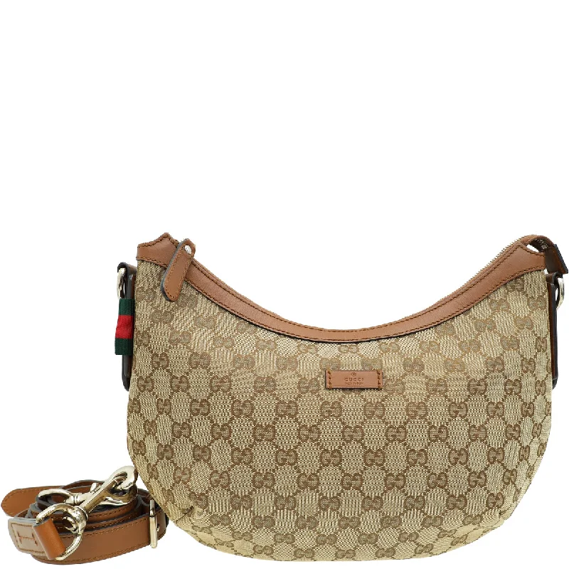 Unbeatable Prices Gucci Ebony GG Half Moon Medium Crossbody Bag
