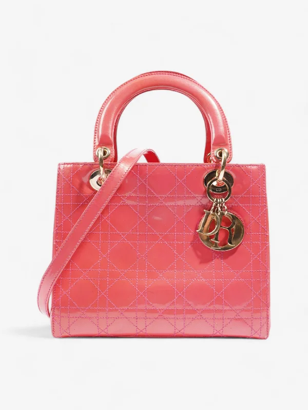 Fashionista Favorites Christian Dior Lady Dior Pink Patent Leather Medium