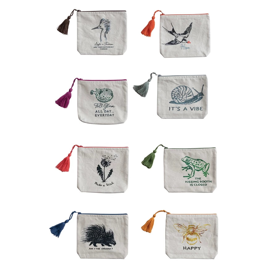 Street Chic Discounts Cotton Printed Zip Pouch