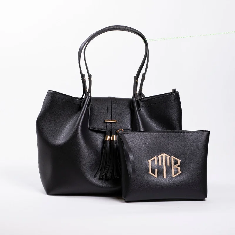 Fall Sale, Prices Drop Shana Handbag & Wristlet Set - Black