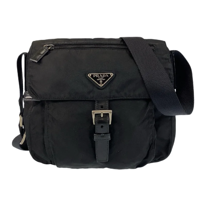 Fall Sale, Prices Drop Prada Nylon Tessuto Logo Plate Messenger Bag