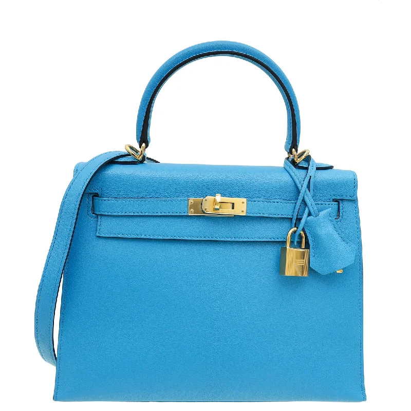 Hot Trends Hermes Bleu Frida Sellier Kelly 25 Bag